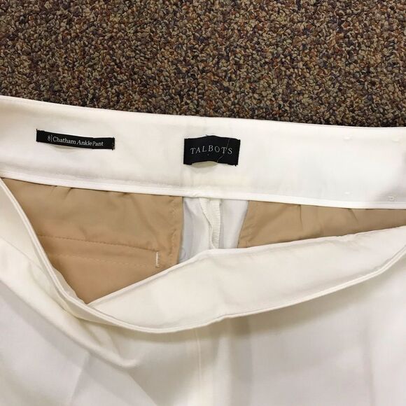 Talbots Classic Cream Ankle Pants - Picture 2 of 6